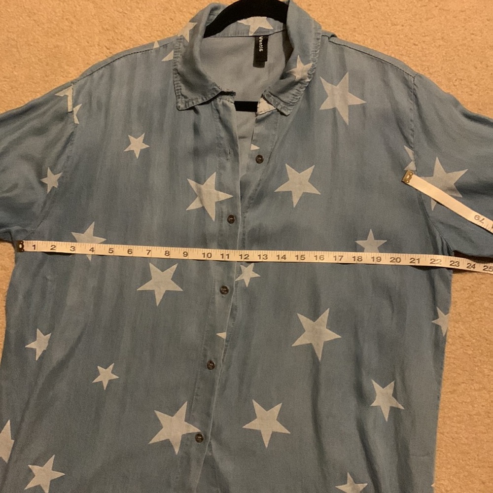 Venti6 Button Down Hi-Low Shirt Duster, - Picture 10 of 10